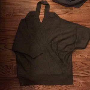 Halter knit sweater with open back